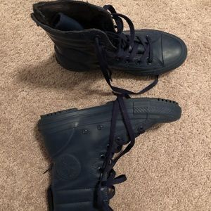 Rubber blue converse! Size 6.5